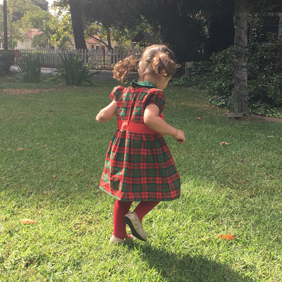 Christmas Plaid Bow Dress