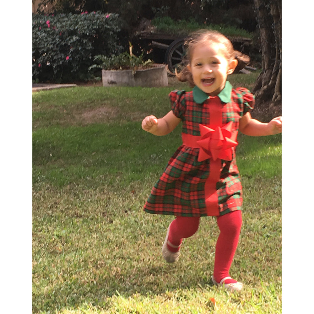Christmas Plaid Bow Dress