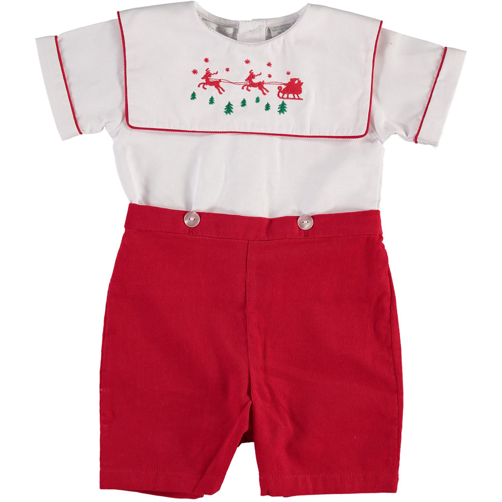 Baby Boys 2 Piece Holiday Reindeer Shorts Bobbie Suit