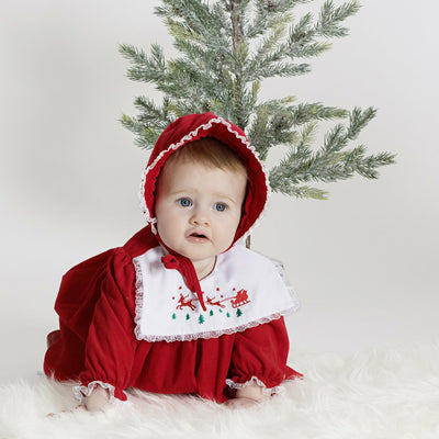 Red Lace Trimmed Bonnet