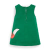 Girls Quilted Green Fox Jumper Dress