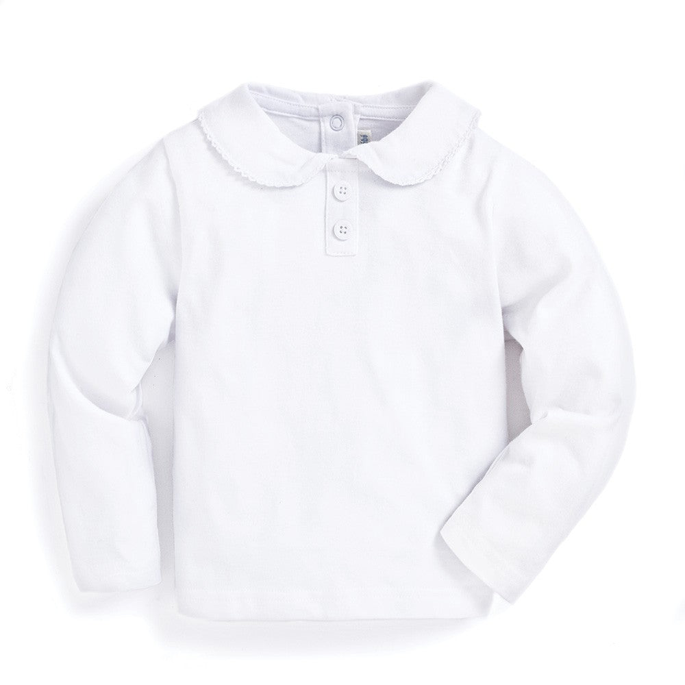 Girls White Peter Pan Top