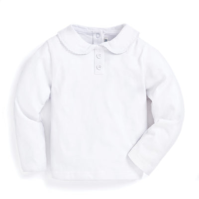 Girls White Peter Pan Top