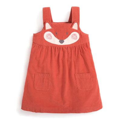 Girls Fox Cord Jumper Dress