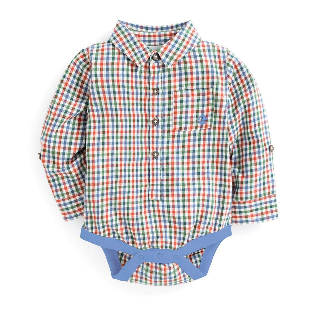 Plaid Shirt Bodysuit for Baby Boys