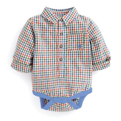 Plaid Shirt Bodysuit for Baby Boys