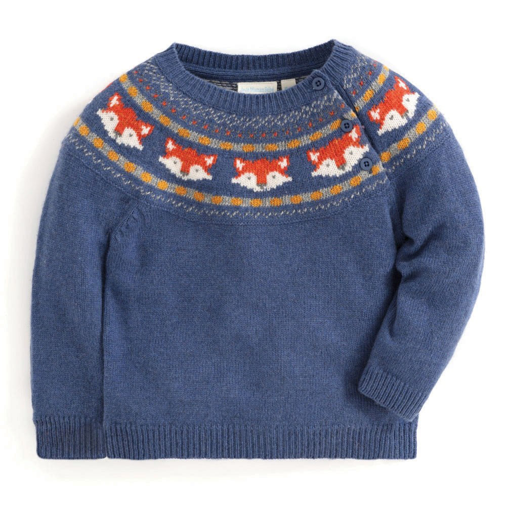 Boys Indigo Fox Fair Isle Sweater