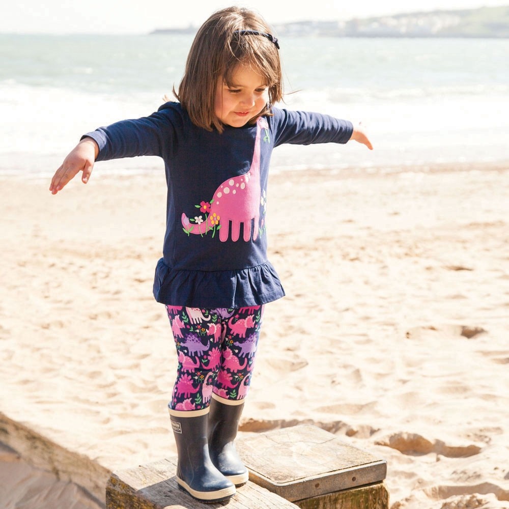 Girls Dinosaur Applique Tunic
