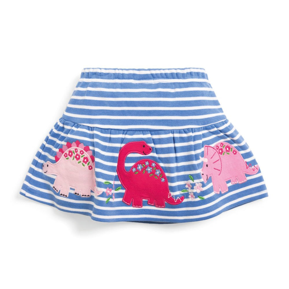 Girls Pretty Dinosaur Applique Skort