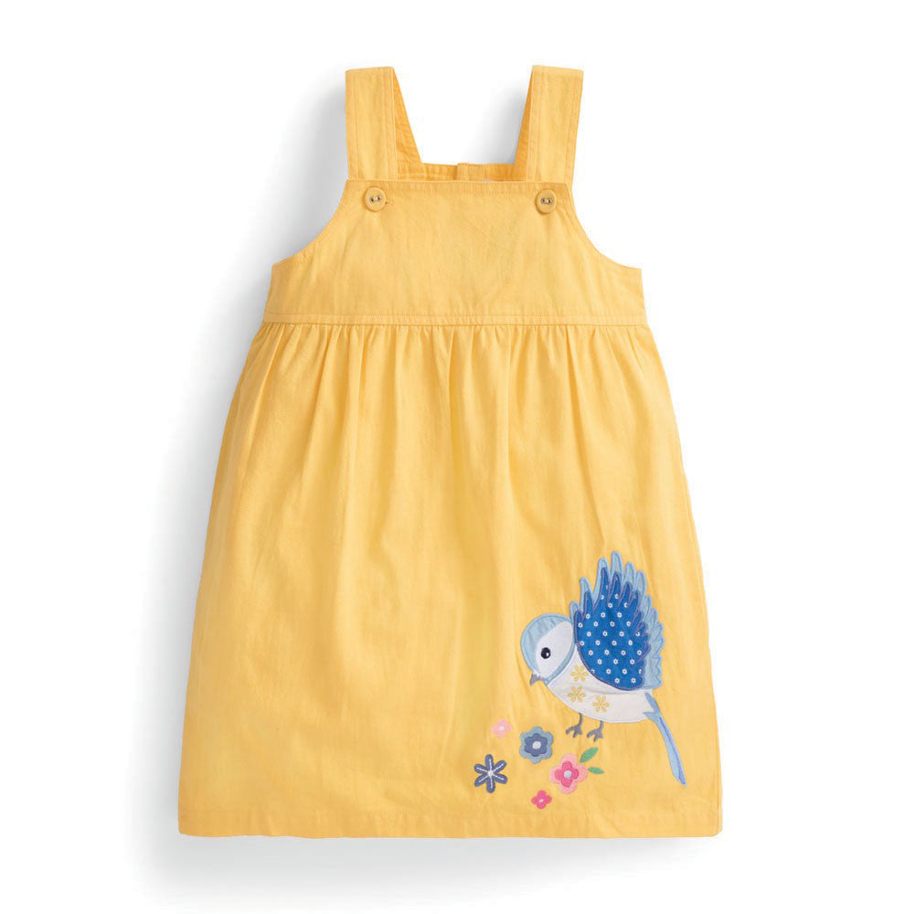 Lemon Bird Pinafore Dress