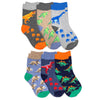 Dinosaur Pattern Crew Socks 6 Pair Pack