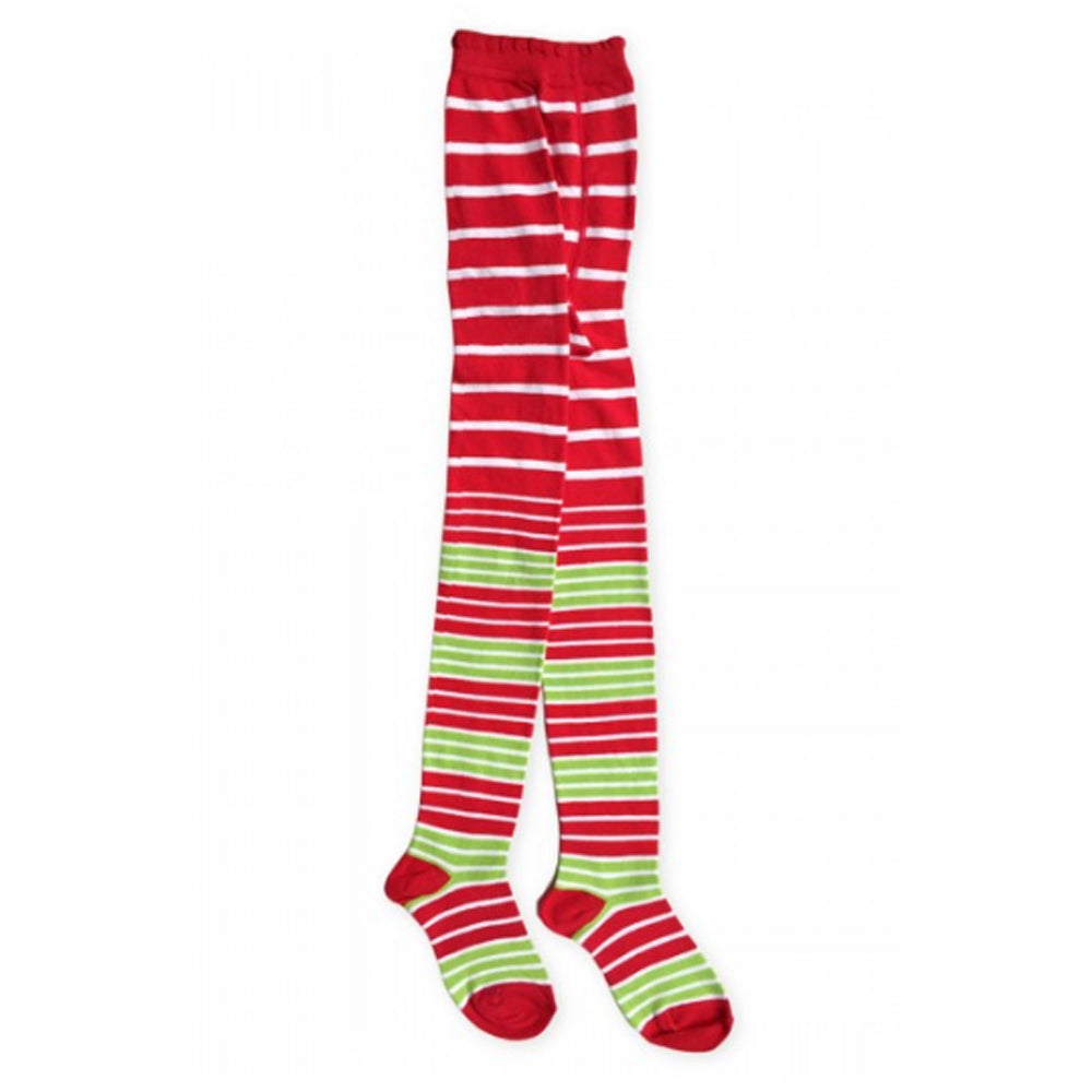 Girls Holiday Red/Green Stripe Tights