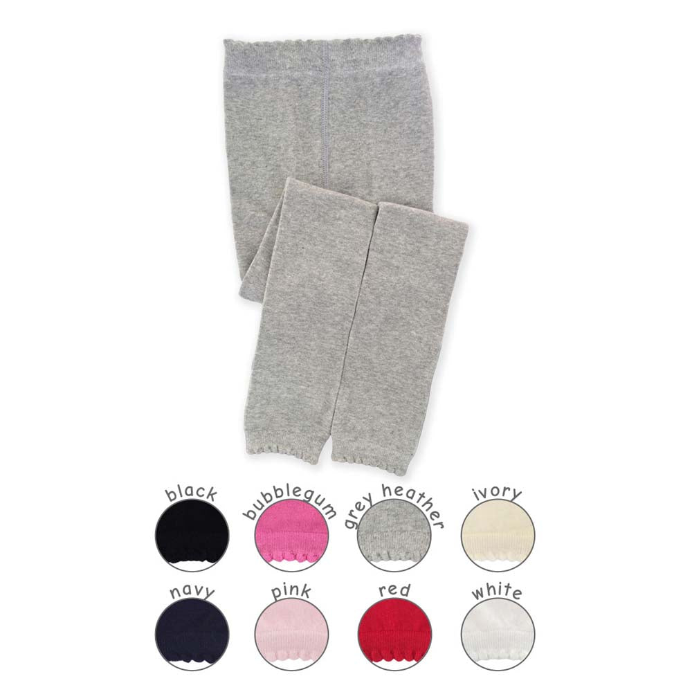 Scalloped Pima Cotton Footless Tights