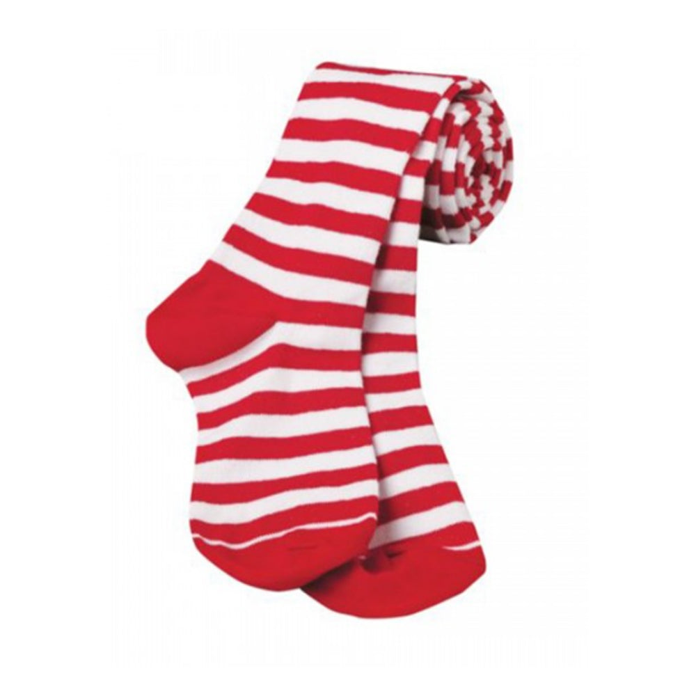 Girls Holiday Red/White Stripe Tights