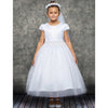Girls 6-12 White Chandelier Trim Communion Dress