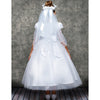 Girls 6-12 White Chandelier Trim Communion Dress