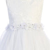 Girls 6-16 White Lace Glitter Tulle Communion Dress