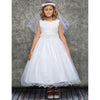 Girls 6-16 White Lace Glitter Tulle Communion Dress