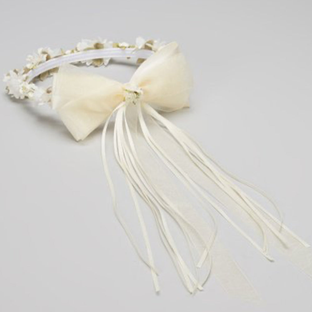 Communion Flower Bun Wrap in White