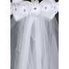 White Communion Gem Flower Crown Veil