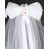 White Communion Gem Flower Crown Veil