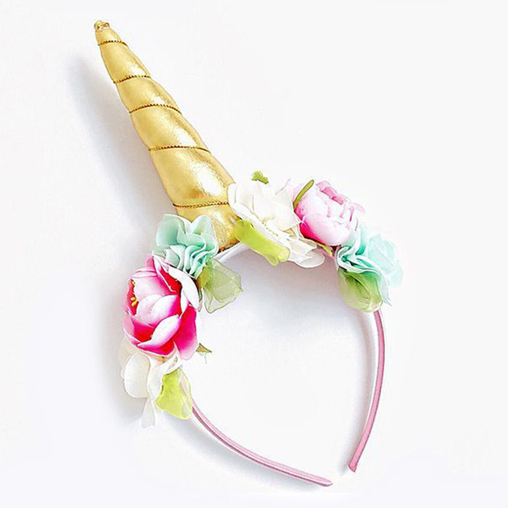 Unicorn Headband with Flowers
