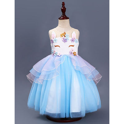 Unicorn Costume Birthday Dress in Pink or Blue