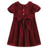 Red Velour Christmas Tree Smocked Dress