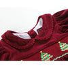 Red Velour Christmas Tree Smocked Dress