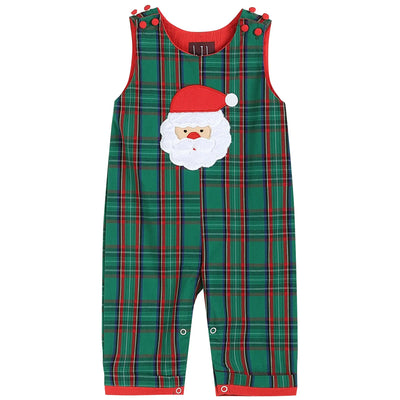 Green and Red Gingham Santa Overalls