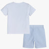 Blue Seersucker Bunnies Smocked Shirt and Shorts Set
