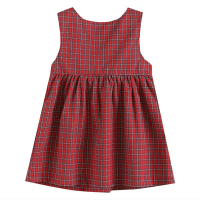 Red Plaid Santa Babydoll Dress with Bow