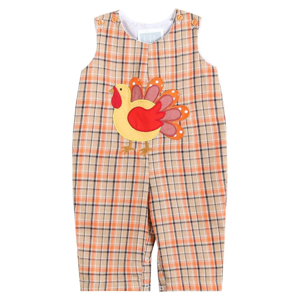 Brown and Orange Plaid Turkey Overalls