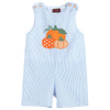 Blue Seersucker Pumpkin Shortalls