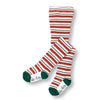 Girls Red, Green and White Striped Holiday Tights