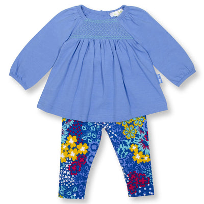 Periwinkle Top with  Smocking Leggings
