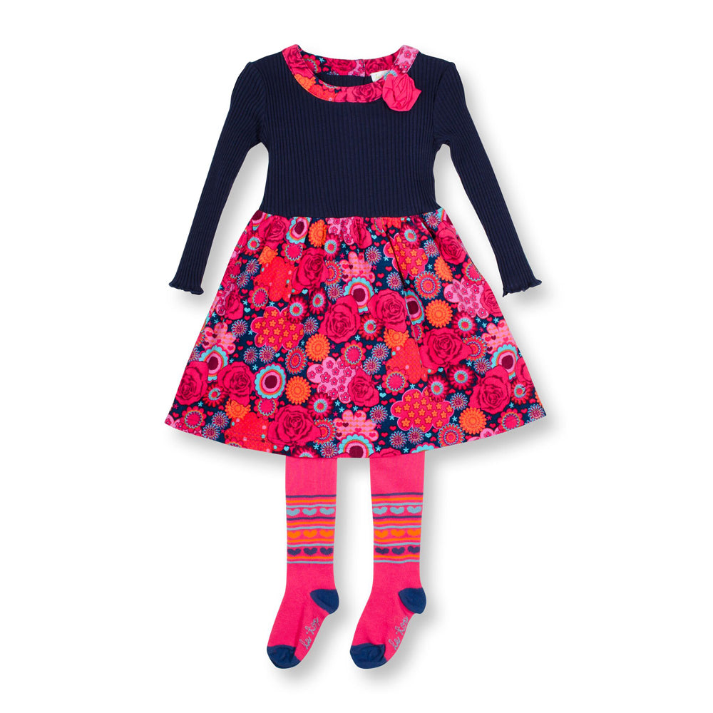 Kaleidoscope Corduroy Dress and Tights