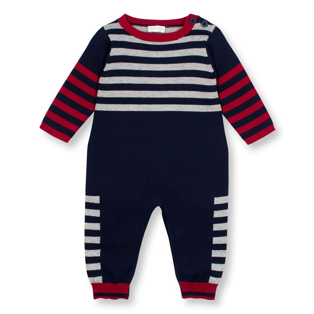 SOHO Boys Stripe and Solid Sweater Knit Coverall