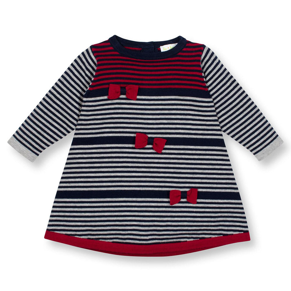 SOHO Striped A-line sweater Dress & Bows