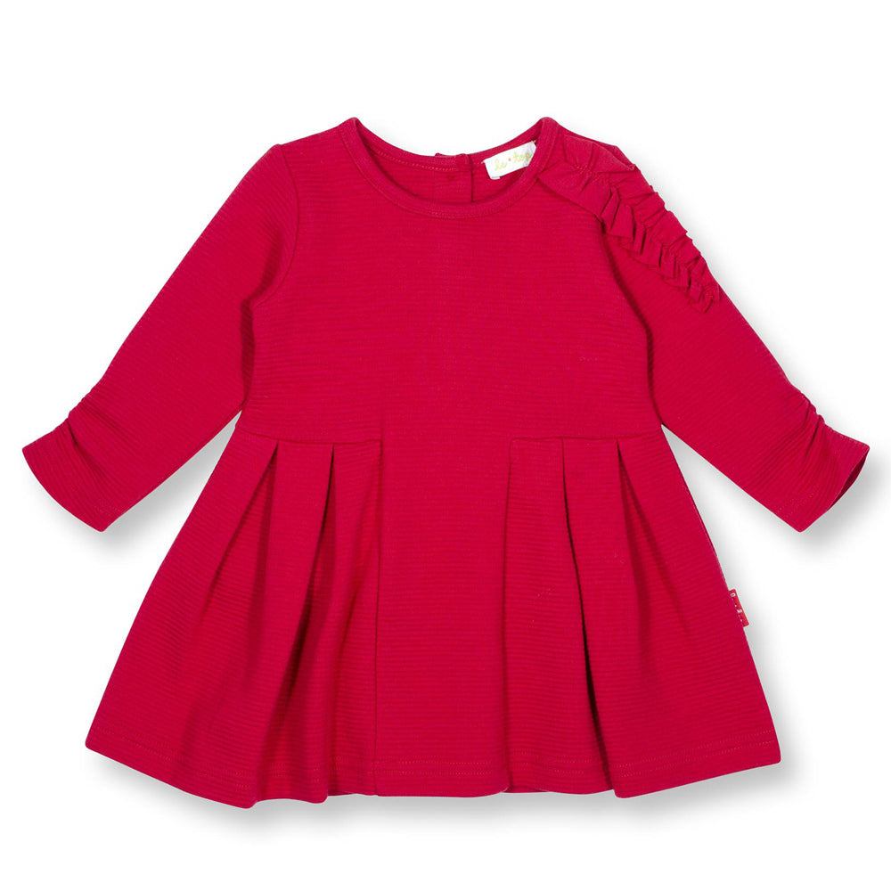 Baby Girls Festive Red Knit Ruffle Dress