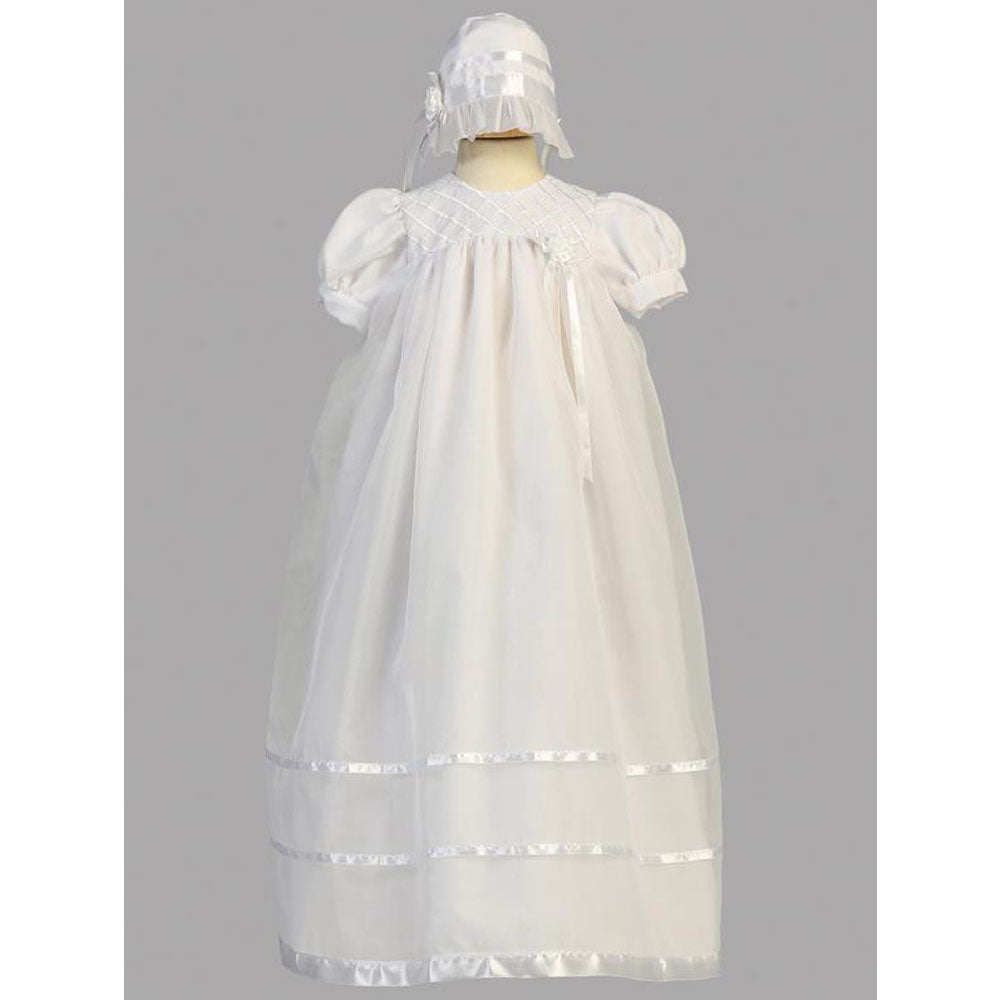 Baby Girls Embroidered Organza Long Christening Gown