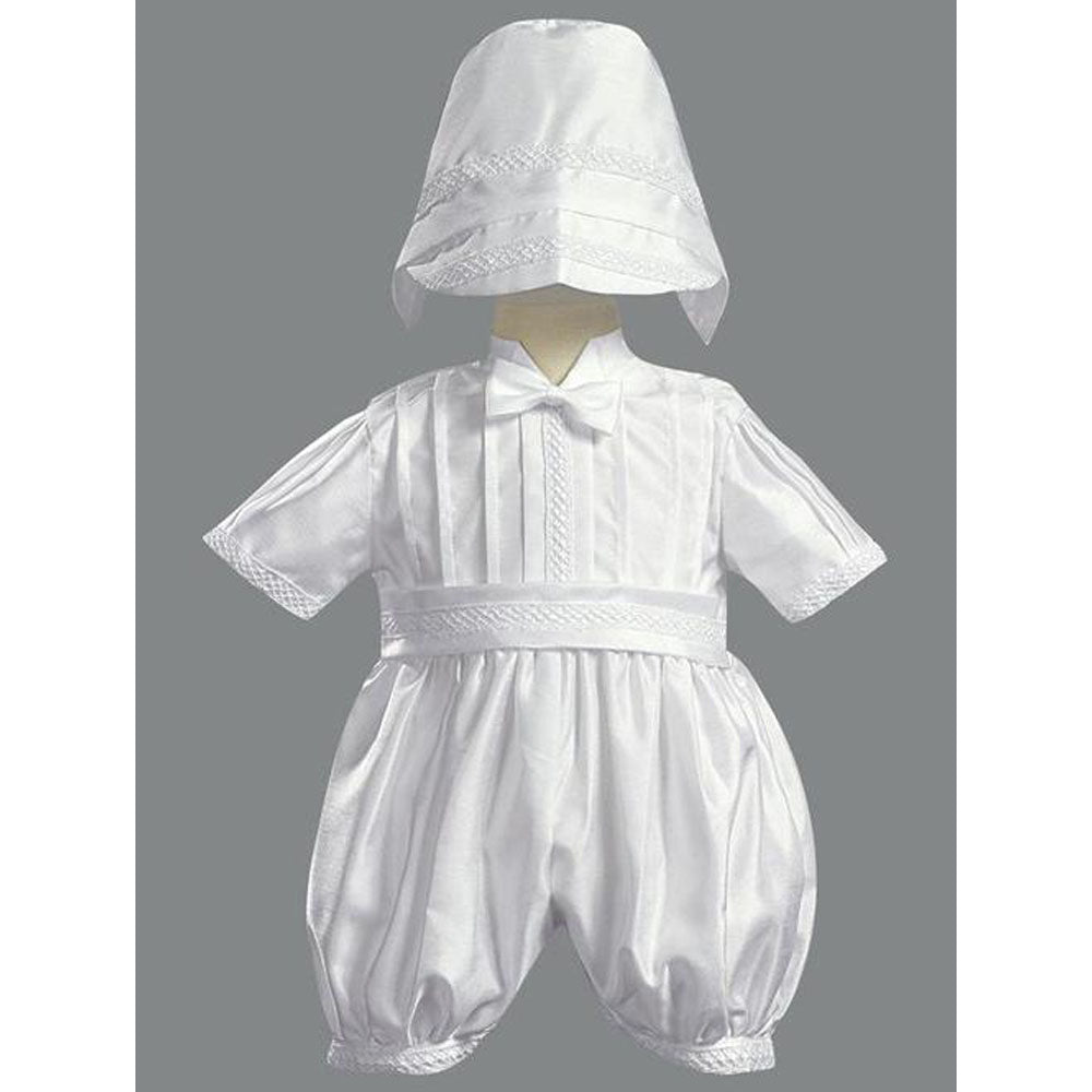 Baby Boys Shantung Silk Romper Christening Set