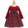 Red Velvet Holiday Dress & Plaid Skirt
