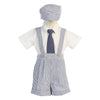 Boys Seersucker Suspender Shorts