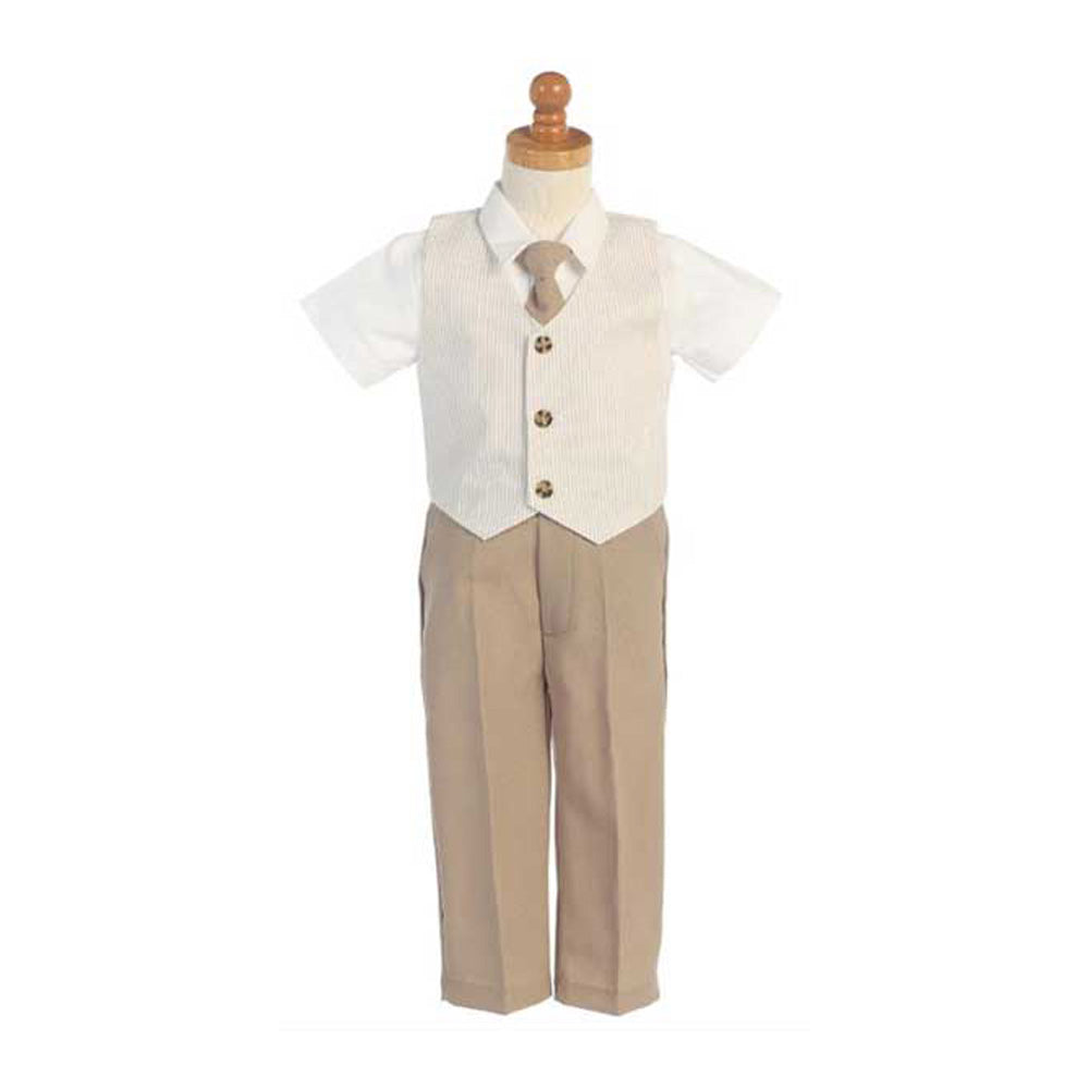 Boys Seersucker Vest Pant Set