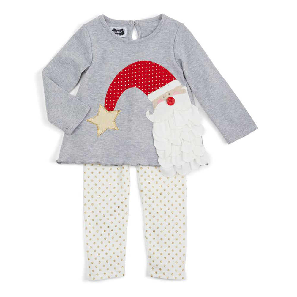 Girls Santa Tunic &amp; Golden Dot Legging