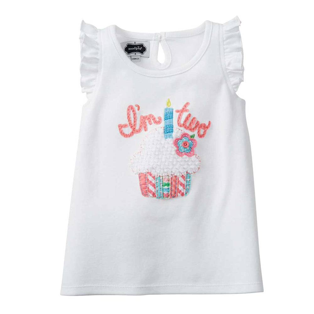 Girls Cupcake 2nd Birthday Tunic