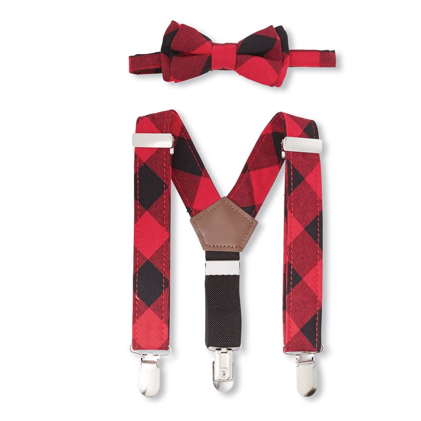 Buffalo Check Suspender Set