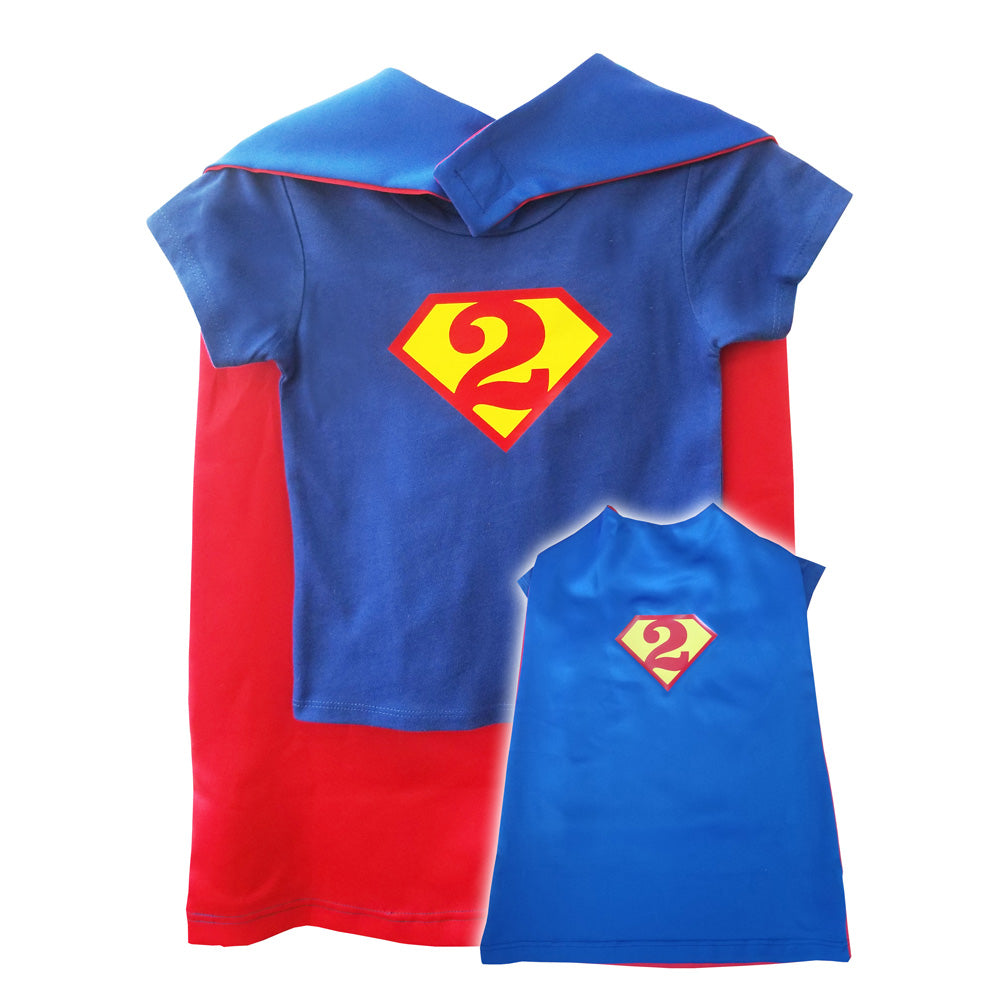 Superman Birthday Shirt and Cape Set