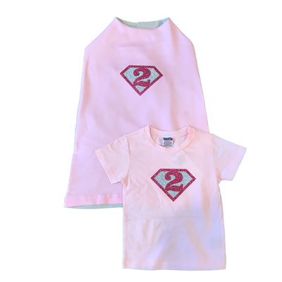 Supergirl Birthday Shirt and Cape Set